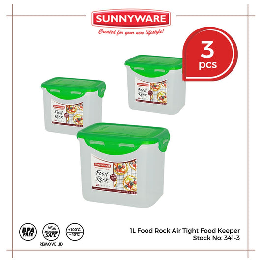 3pcs 1 Liter Food Rock Air Tight Food Keeper [Sunnyware 341-3] | Plasticware|Kitchenware | Leak Free
