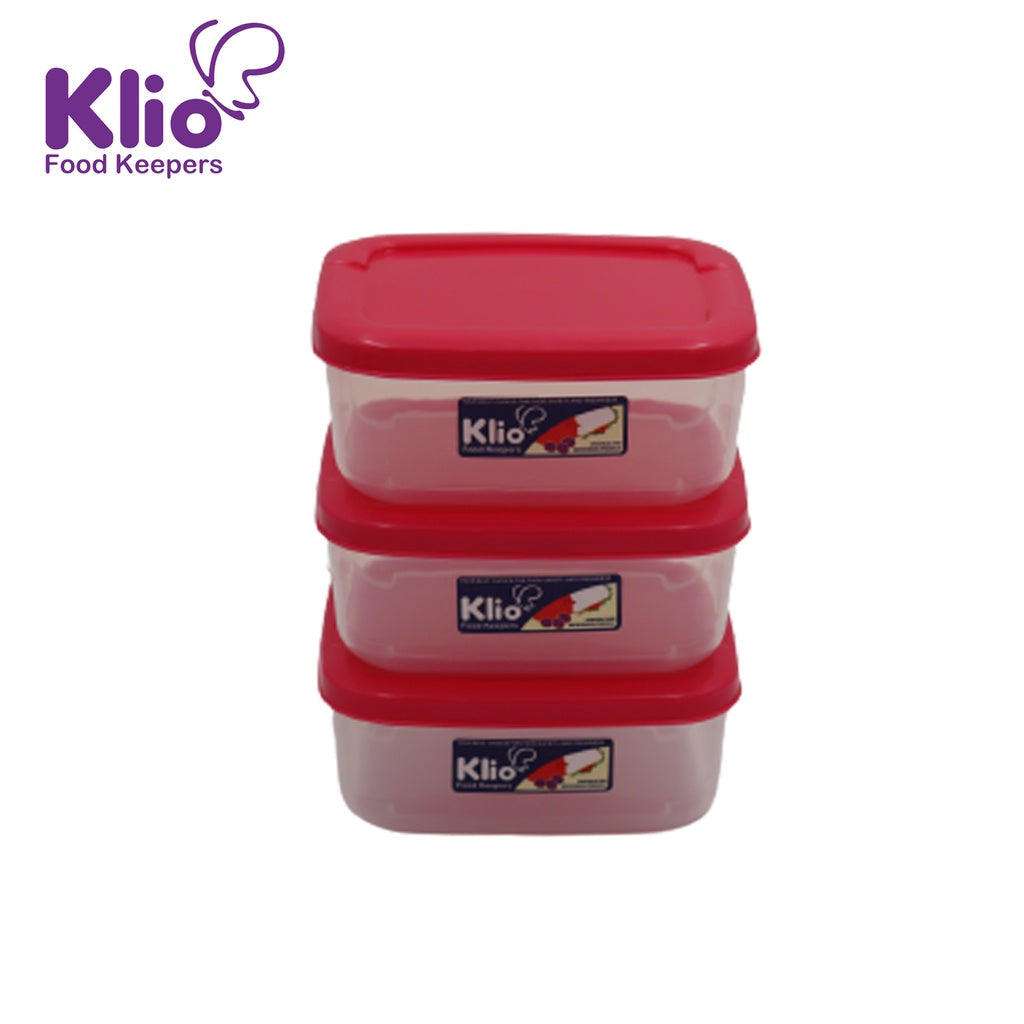 Klio-S001 Square Food Container Small 3pcs