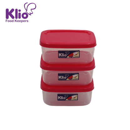 Klio-S001 Square Food Container Small 3pcs