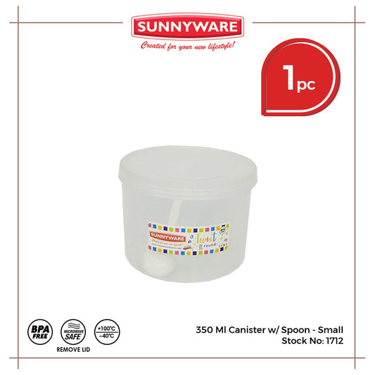 Sunnyware 1712 350 ml Canister w/ Spoon - sma