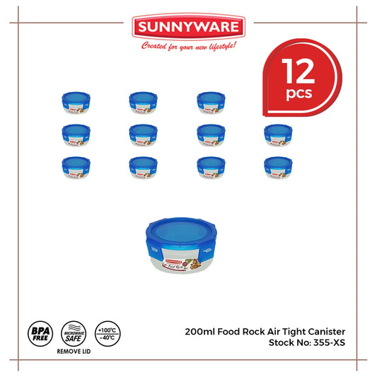 12pcs 200ml Food Rock Air Tight Canister [Sunnyware 355-XS] | Plasticware |Kitchenware |Food Storage