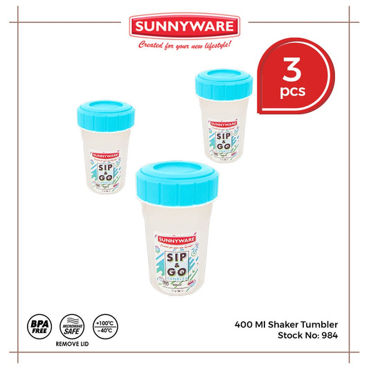 3pcs 400 ml Shaker Tumbler [Sunnyware 984] | Plasticware | Kitchenware | Tumbler | BPA Free