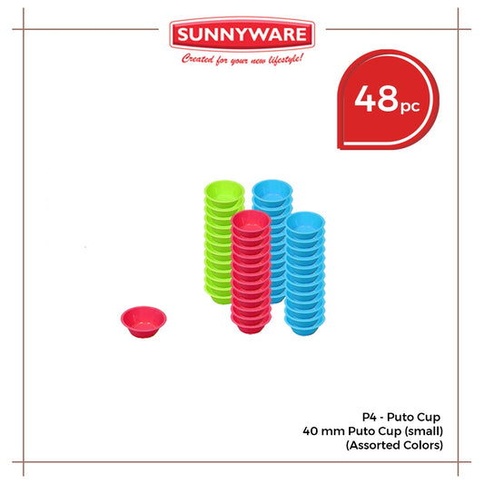 48 pcs Sunnyware P4 4cm Puto Cups Molder Mold Small for Siomai Puto Calasiao Kutsinta Plastic