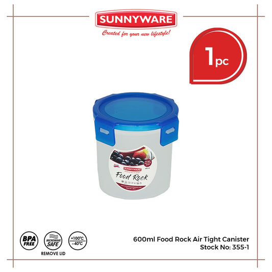 Sunnyware 355-1 600 ml Food Rock Air Tight Food Keeper Canister Leak Proof | Plastic Ware | BPA Free