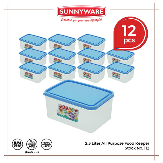 12pcs 2.5 liter All Purpose Food Keeper [Sunnyware 112] | Plasticware | Food Storage | BPA Free