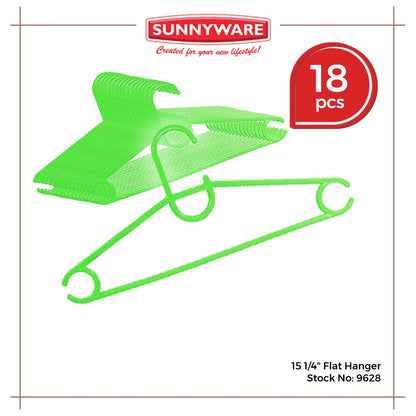 18 pcs (3 sets of 6) Sunnyware 9628 15 1/4" flat hanger Flat Hanger