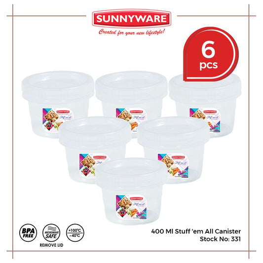 6 pcs Sunnyware 331 | 400 ml Stuff 'em All Canister | Round Container