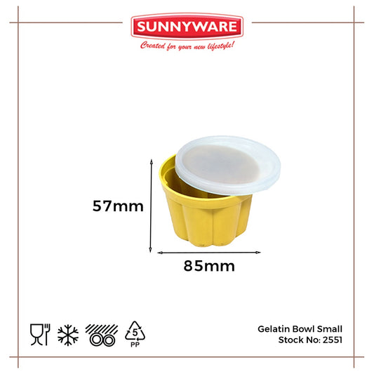 Sunnyware 2551 Gelatin Bowl Molder Mold - Small for Gulaman Jelly | Plastic | High Quality | Makapal