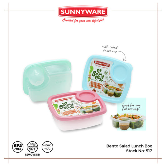 3pcs Bento Salad Lunch Box [Sunnyware 517] | Plasticware | Food Storage | Salad Box | Lunch Box
