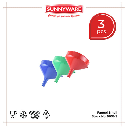 3pcs Funnel Small [Sunnyware 9601-S] | Plasticware | Kitchenware | Utensil | for Juice Jar