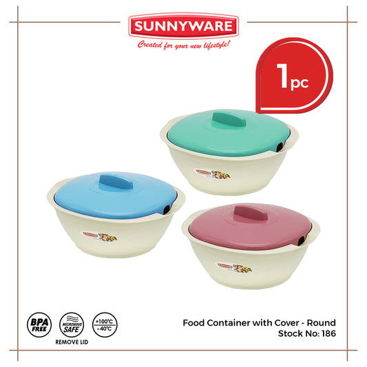 1pc Food Container with Cover - Round [Sunnyware 186] | Plasticware | Kitchenware | Food Storage