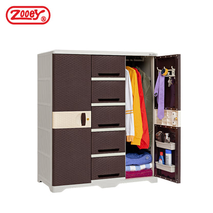 Zooey Super Rattan Dual Cabinet Wardrobe Clothes Organizer