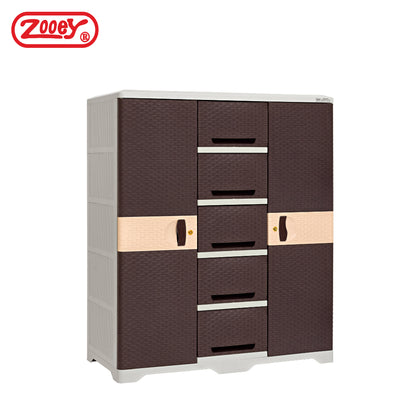 Zooey Super Rattan Dual Cabinet Wardrobe Clothes Organizer