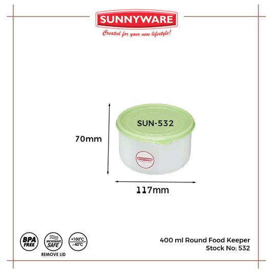 3pcs 400 ml Round Food Keeper [Sunnyware 531] | Plasticware | Kitchenware | Food Storage and Keeper