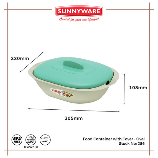 12pcs Food Container with Cover - Oval [Sunnyware 286] | Plasticware | Kitchenware | Food Storage