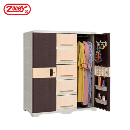 Zooey Super Rattan Dual Cabinet Wardrobe Clothes Organizer