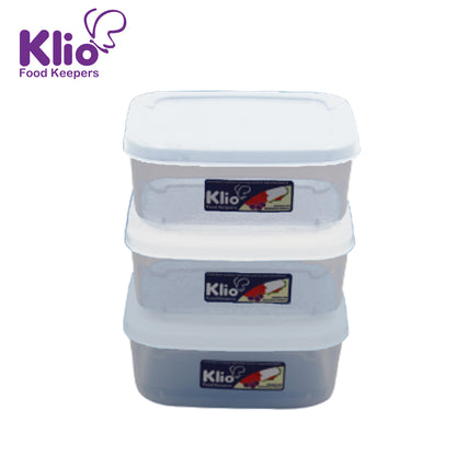 Klio-S001 Square Food Container Small 3pcs
