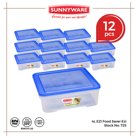 12pcs 4L EZI Food Saver Keeper Storage Container [Sunnyware 725] Microwavable House Plastic Ware