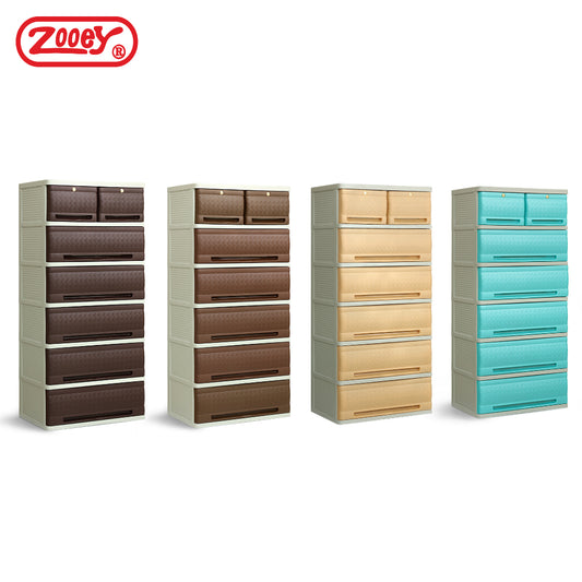 Zooey Native Rattan Drawers 6 Layer Stock No. 2002-6L