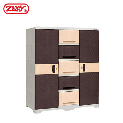 Zooey Super Rattan Dual Cabinet Wardrobe Clothes Organizer