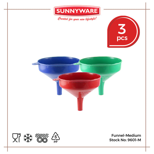 3pcs Funnel Medium [Sunnyware 9601-M] | Plasticware | Kitchenware | Kitchen Utensil | Embudo