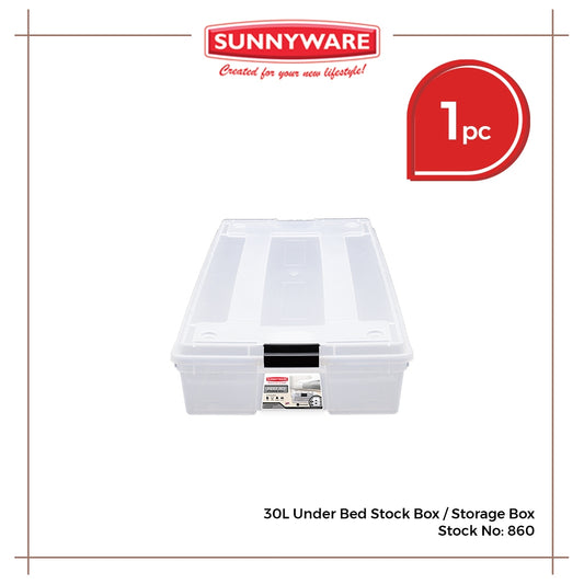 1pc 30L Under Bed Stock Box / Storage Box [Sunnyware 860] | Plasticware |Storage Box | Stackable Box
