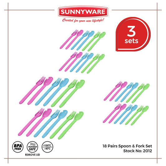 3 sets (18 pairs) Spoon & Fork Set [Sunnyware 2012] | Plasticware | Dinnerware | Kitchenware