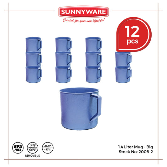 12pcs 1.4 Liter Mug - Big [Sunnyware 2008-2] | Plasticware | Kitchenware | Dinnerware | Drinkware |