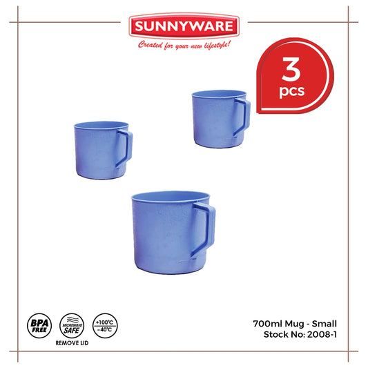 3pcs 700ml Mug - Small [Sunnyware 2008-1] | Plasticware | Dinnerware | Drinkware | Mug | Baso