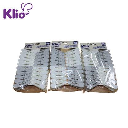 KLIO CLOTHESPINS 20’s ASSTD COLORS Stock No.KL-H034