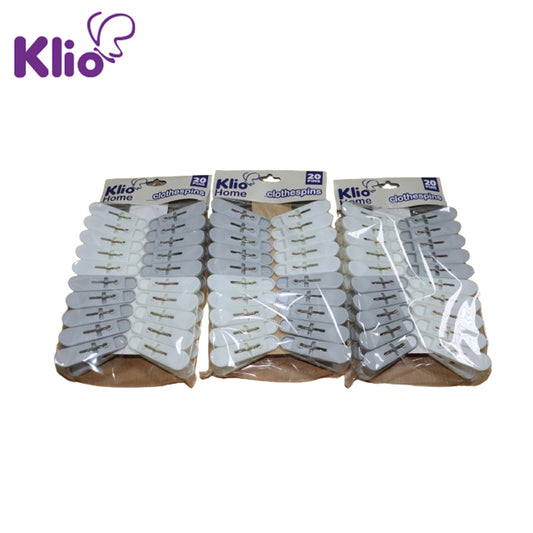KLIO CLOTHESPINS 20’s ASSTD COLORS Stock No.KL-H034