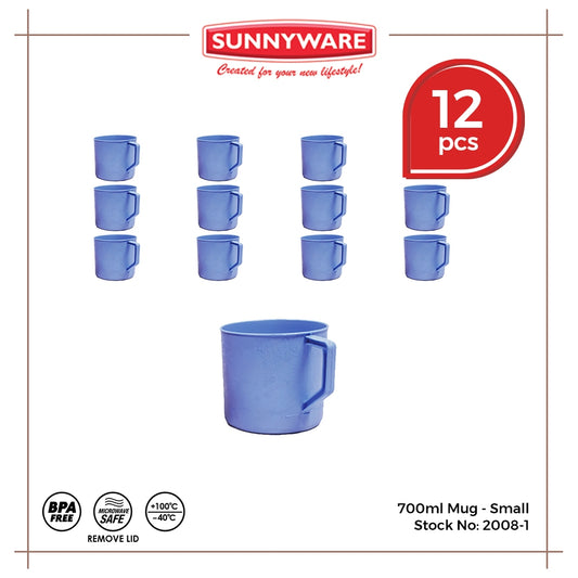 12pcs 700ml Mug - Small [Sunnyware 2008-1] | Plasticware | Dinnerware | Drinkware | Mug | Baso