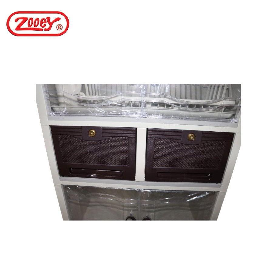 Zooey Master Deluxe 2 Tone Dish Cabinet Stock No. MD-909
