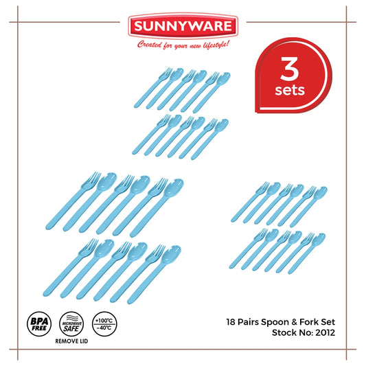 3 sets (18 pairs) Spoon & Fork Set [Sunnyware 2012] | Plasticware | Dinnerware | Kitchenware