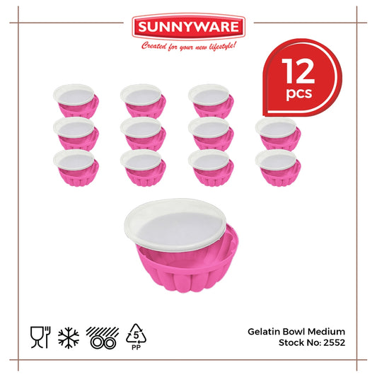 12pcs set Sunnyware 2552 Gelatin Bowl Molder Mold  - Medium for Gulaman Jelly