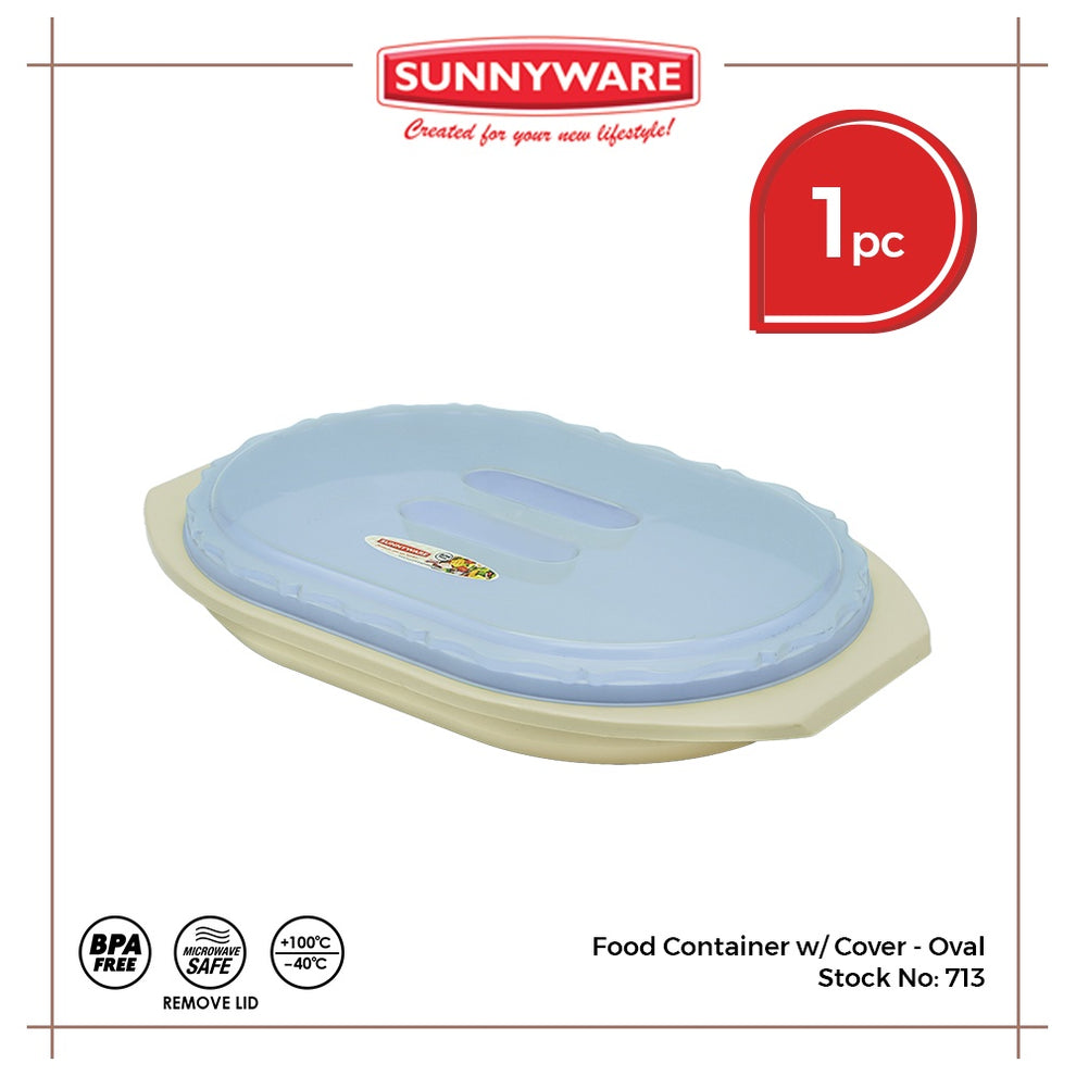 Sunnyware 713 Food Container w/ Cover - oval – Plasticatbp