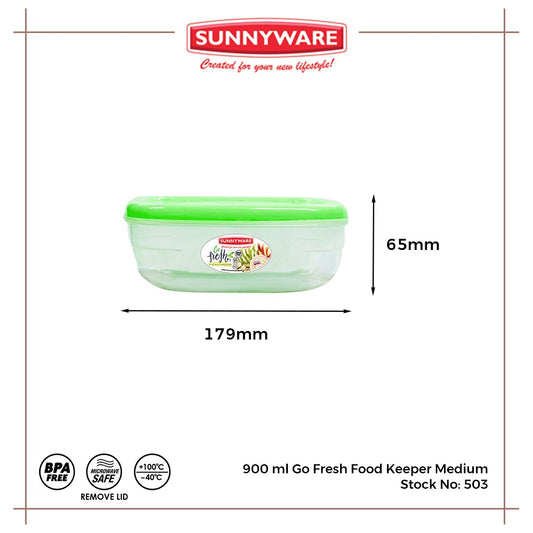 12pcs 900ml Go Fresh Food Keeper - Medium [Sunnyware 503] | Plasticware | Kitchenware | BPA Free