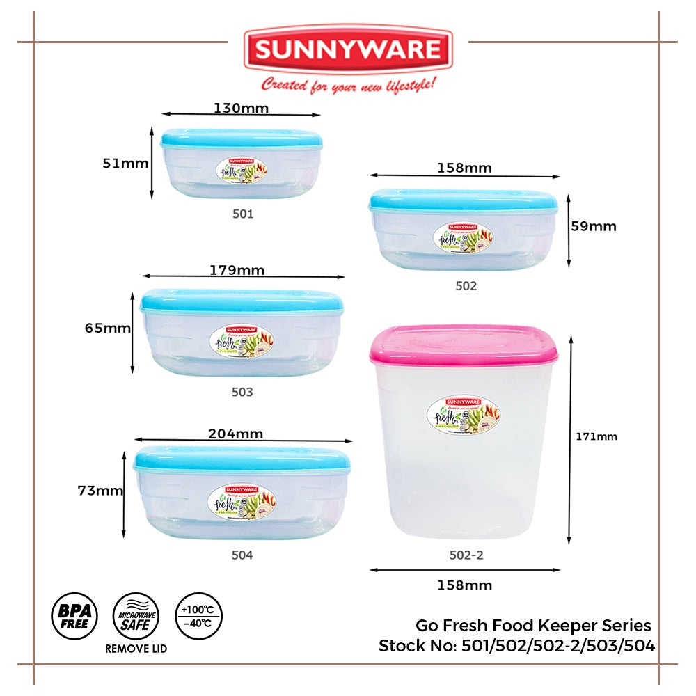 12pcs 2L Go Fresh Food Keeper [Sunnyware 502-2] | Plasticware | Kitchenware | Storage | BPA Free