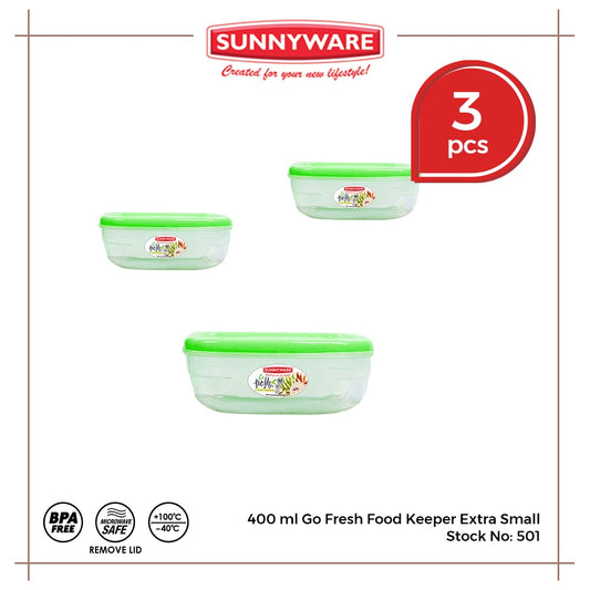 3pcs 400mL Go Fresh Food Keeper Extra Small [Sunnyware 501] | Plasticware | Kitchenware | BPA Free