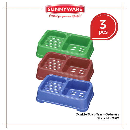 3pcs Double Soap Tray - Ordinary [Sunnyware 9319] | Plasticware | Laundryware | Bathing Tools