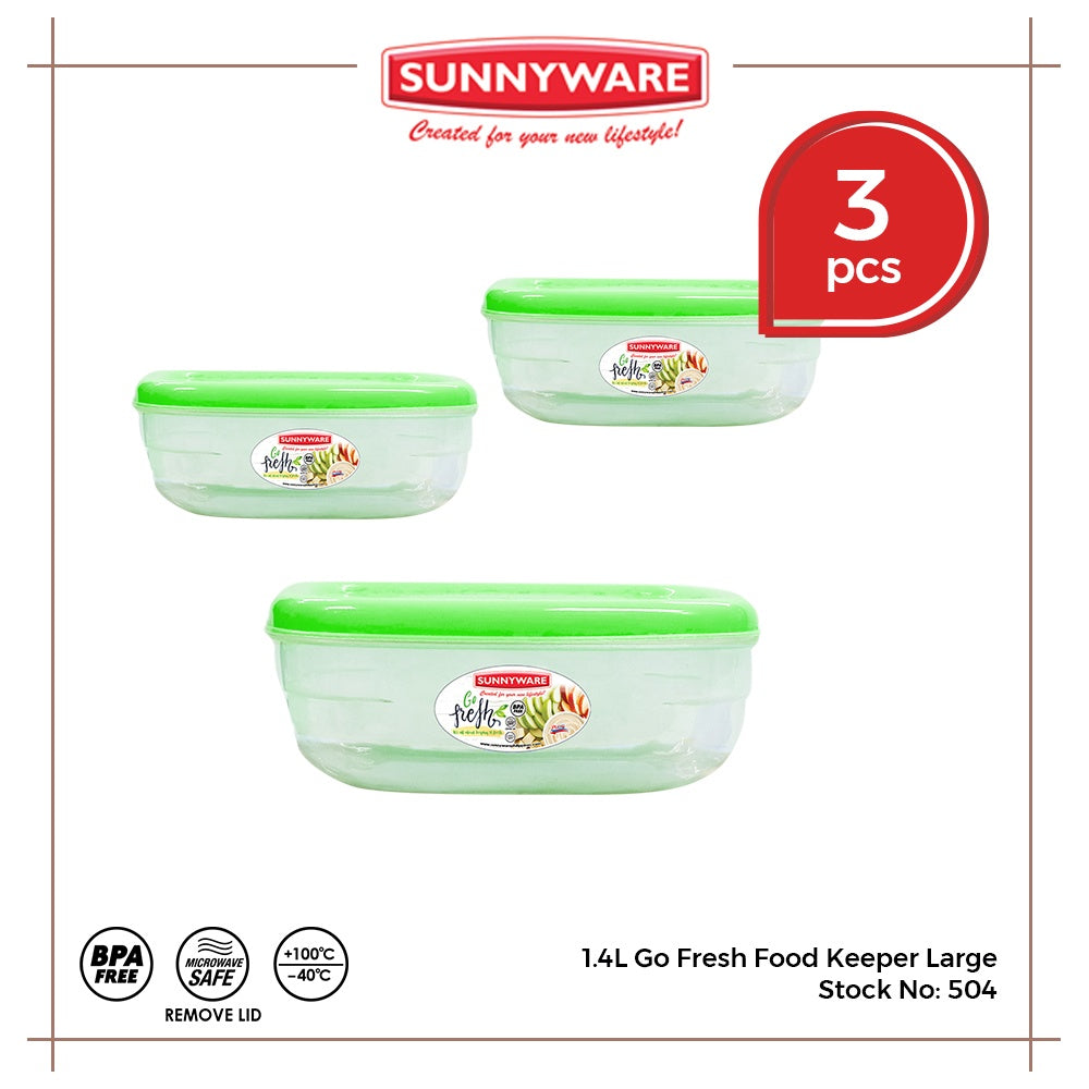 3pcs 1.4L Go Fresh Food Keeper Large [Sunnyware 504] |Plasticware | Kitchenware | Storage | BPA Free
