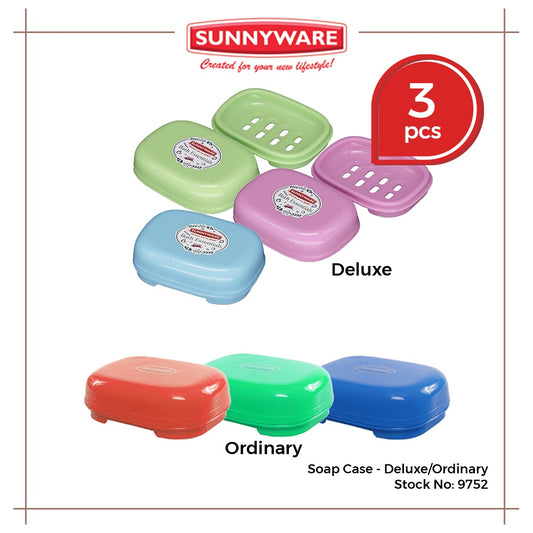 3pcs Soap Case – Deluxe / Ordinary [Sunnyware 9752] | Plasticware | Bathing Essentials | Soap Holder