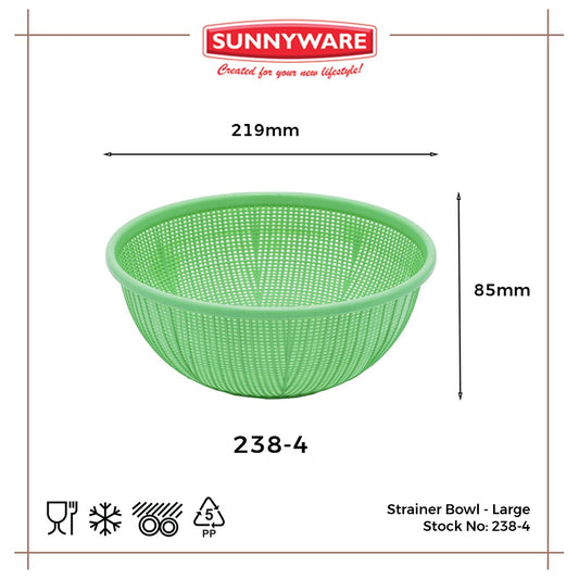 3pcs Strainer Bowl - Large [Sunnyware 238-4] | Plasticware | Kitchenware | Strainer | Colander