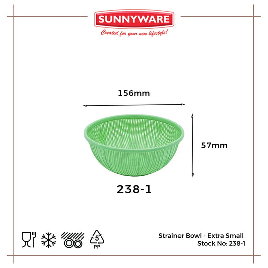 3pcs Strainer Bowl - Extra Small [Sunnyware 238-1] | Plasticware | Kitchenware | Strainer