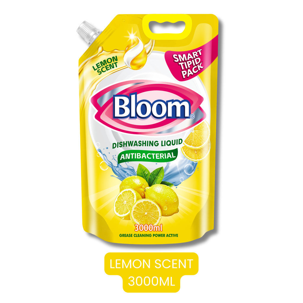 Bloom Lemon Dishwashing Liquid Refill Pouch Plant-Based  Grease Cleaner Squeeze Bottle Stand Up Sach