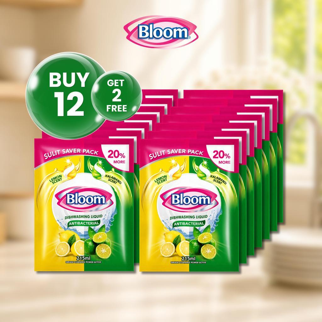 Bloom Lemon Dishwashing Liquid Plant-Based  Grease Cleaner Stand Up Squeeze Bottle Refill Pouch Sach