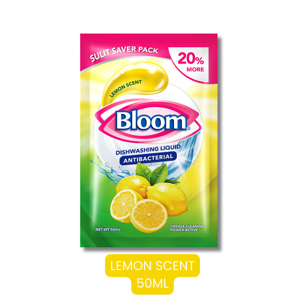 Bloom Lemon Dishwashing Liquid Plant-Based  Grease Cleaner Stand Up Squeeze Bottle Refill Pouch Sach