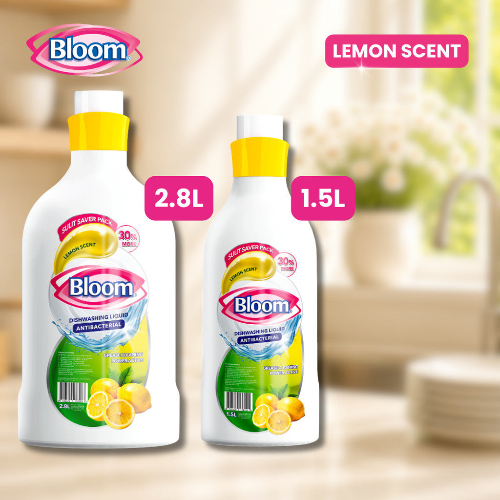 Bloom Lemon Dishwashing Liquid Refill Bottle Plant-Based  Grease Cleaner Squeeze Bottle Stand Up Sac