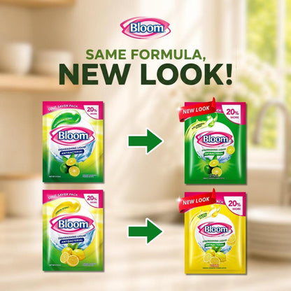 Bloom Lemon Dishwashing Liquid Plant-Based  Grease Cleaner Stand Up Squeeze Bottle Refill Pouch Sach