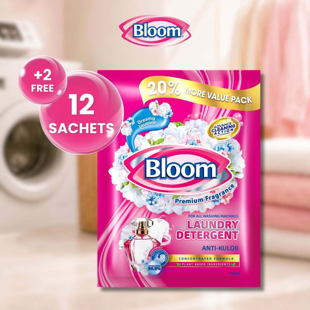 Bloom Plant-Based Liquid Detergent/Laundry Detergent  Pouch and Bottle Jasmine Fresh Fabric Wash Gen